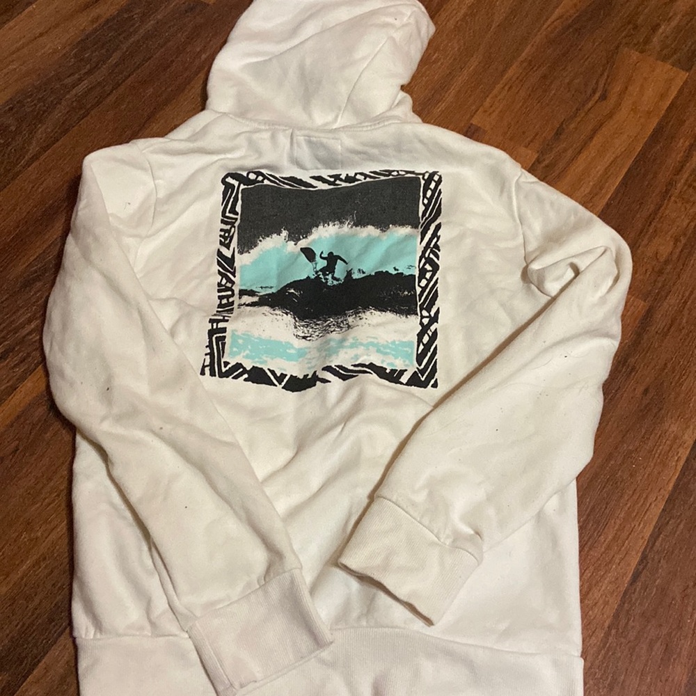 White beach style zip up jacket